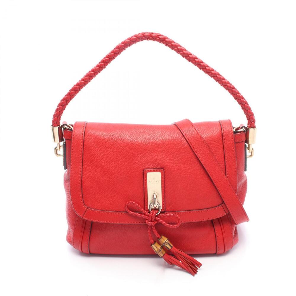 Gucci Bella Leather Shoulder Bag Red